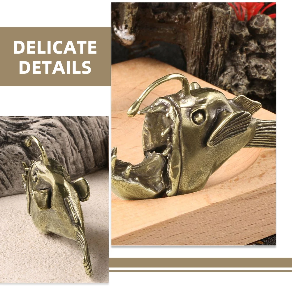 

Elegant Vintage Brass Fish Statue Micro Landscape Marine Animal Decor Desktop Ornament Creative Gift Sculpture