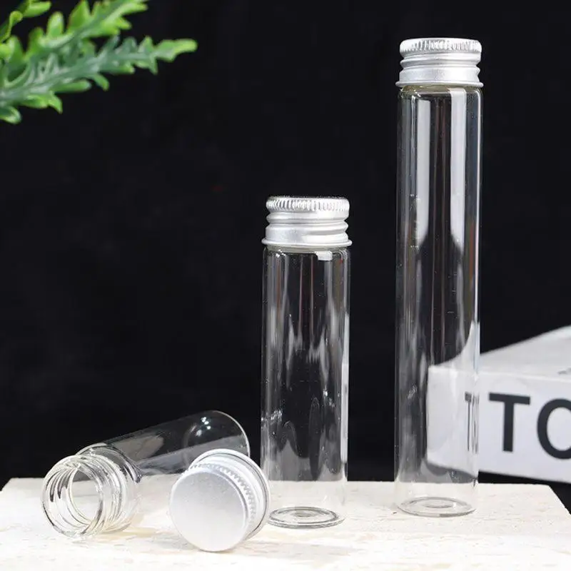 10Pcs Mini Clear PET Storage Jars With Aluminum Lid Sealed Canister for Coffee Beans Spice Kitchen Food Container
