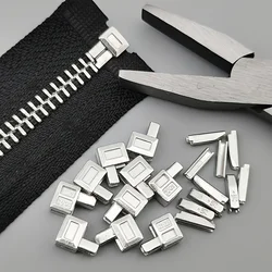 20-Piece Set Premium Metal Zipper Heads Gold Silver Bronze Black - Durable Smooth for DIY Clothing Luggage Repair