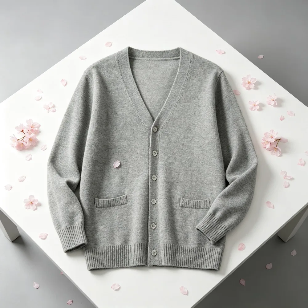 School Uniform Japanese Preppy JK Unisex Knit Cardigan, Loose Long Sleeve Autumn Knitted Sweater For Student Daily Class Outfit