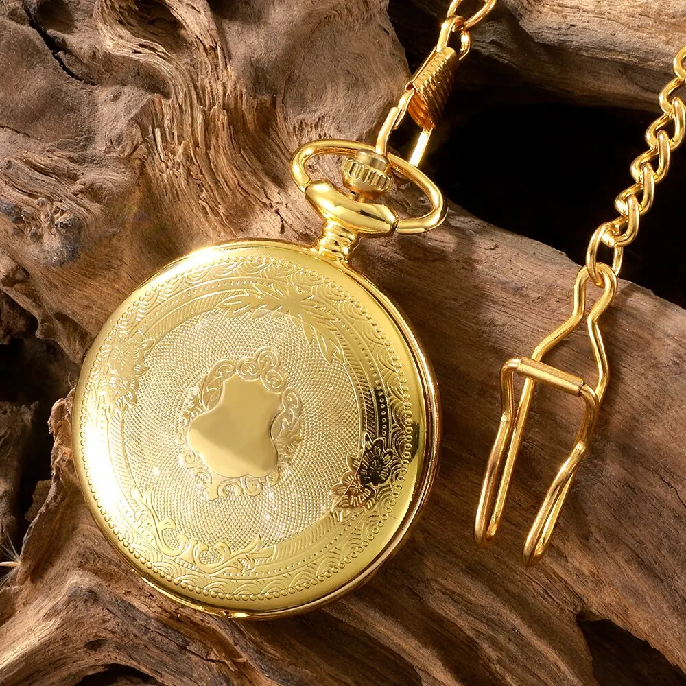 Antique Steampunk Vintage Roman Numerals Quartz Pocket Watch Multicolor Case Necklace Pendant Clock Chain Mens Women