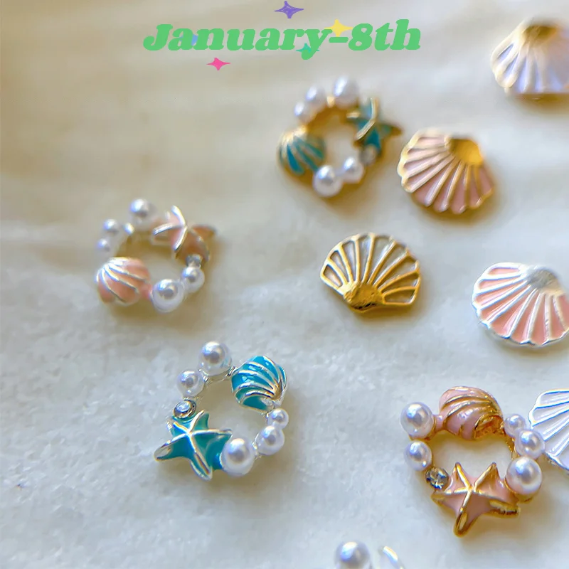 سبيكة اللؤلؤ قذيفة مسمار الفن لوازم غير النظامية اللون صدف ثلاثية الأبعاد رقائق الأظافر صدف شرائح الديكور Diy بها بنفسك مسمار الملحقات