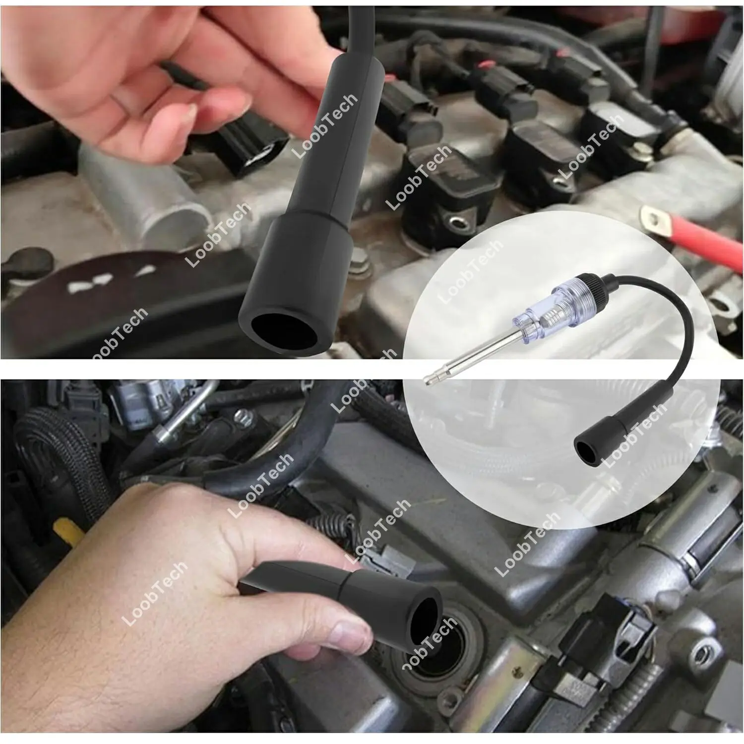 Probador de bujías con luces indicadoras Probador de chispas Motor pequeño para comprobar el sistema de encendido