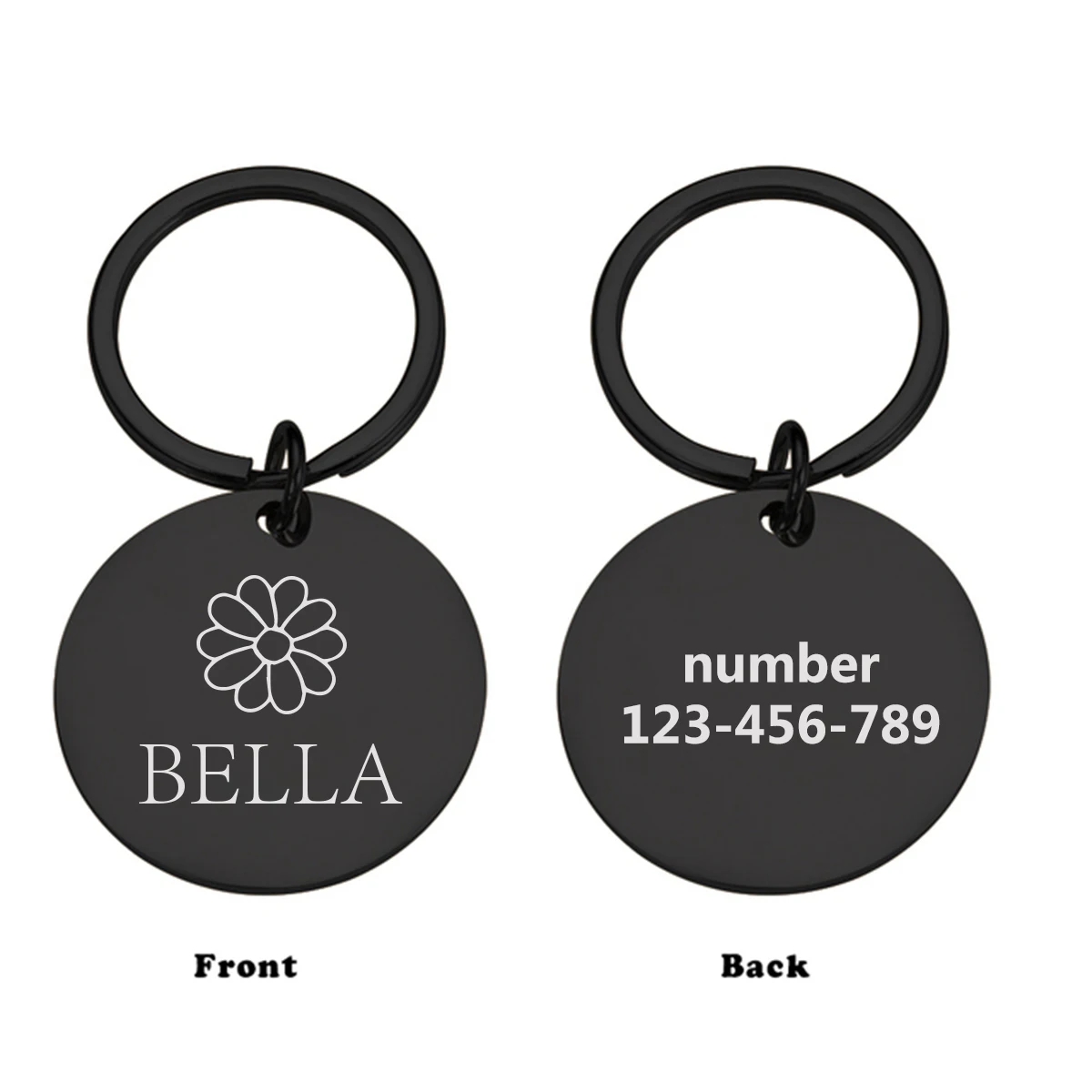 1 pc A spinning flower Personalized Text Laser Engraving Personalized Dog Tags Customized Dog Collar With Name For Dog Tag Name