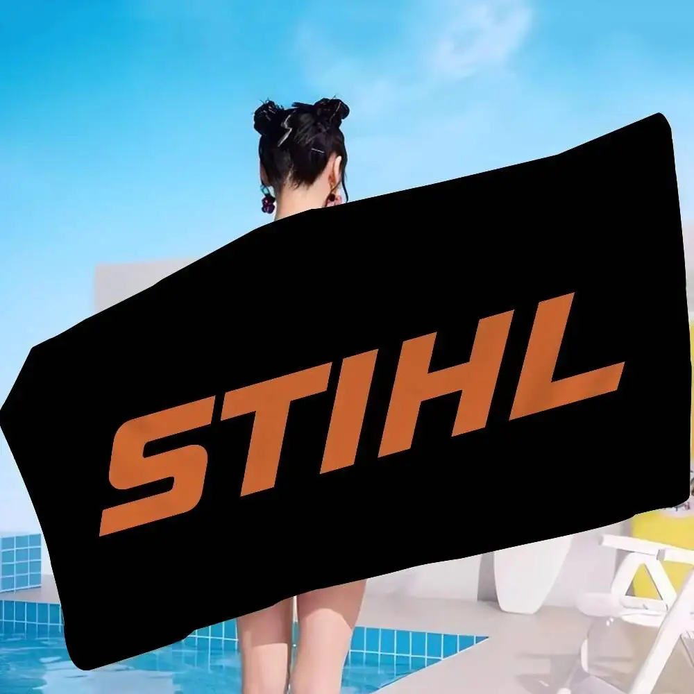 S-Stihl Beach Towel Colorful Bath Towels for Girl Microfiber Quick Dry Custom Sand Free Beach Yoga Spa Gym Pool