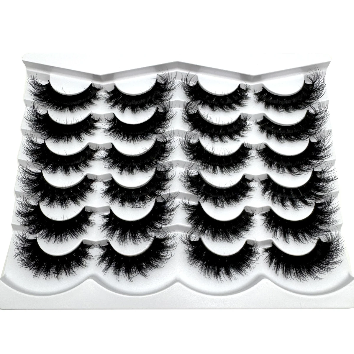 12 Pairs Natural Messy Eyelashes Faux Mink Eyelashes Long Lasting Fluffy Mink Lashes Dramatic Volume lashes Extension Thick Long