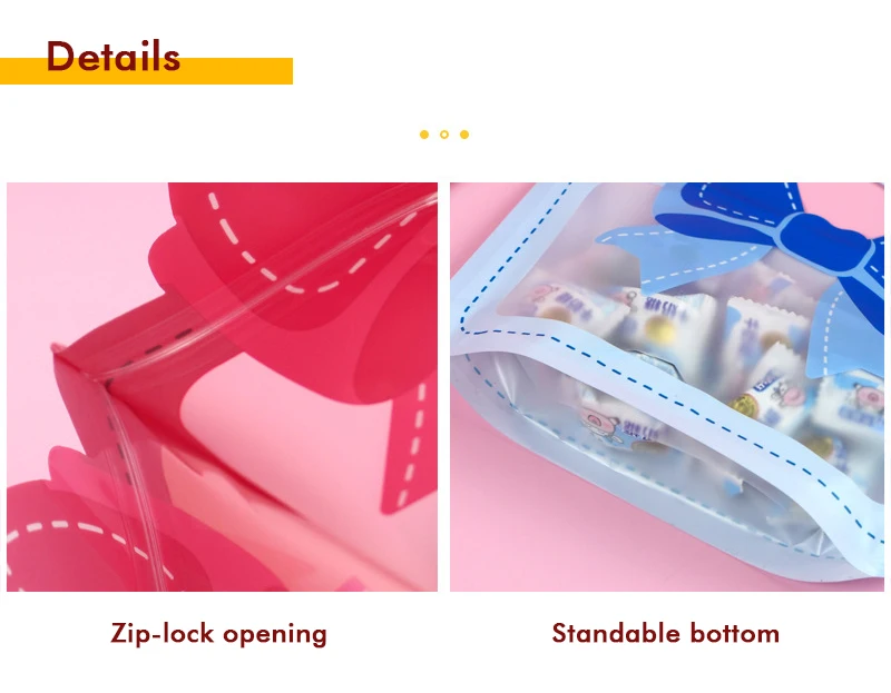 30 Stück Bogen-Snack-Verpackungsbeutel, tragbares Design, Kosmetik, Süßigkeiten, kleine Gegenstände, Aufbewahrung, selbstklebende Cartoon-Bogen, tragbare Geschenktüte – Detail 11