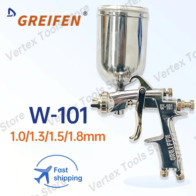 GREIFEN W-101 Air Spray Gun Gravity Feed Paint Gun High Atomization Saving Paint Tool for Car Auto Body Repair Wood Furniture