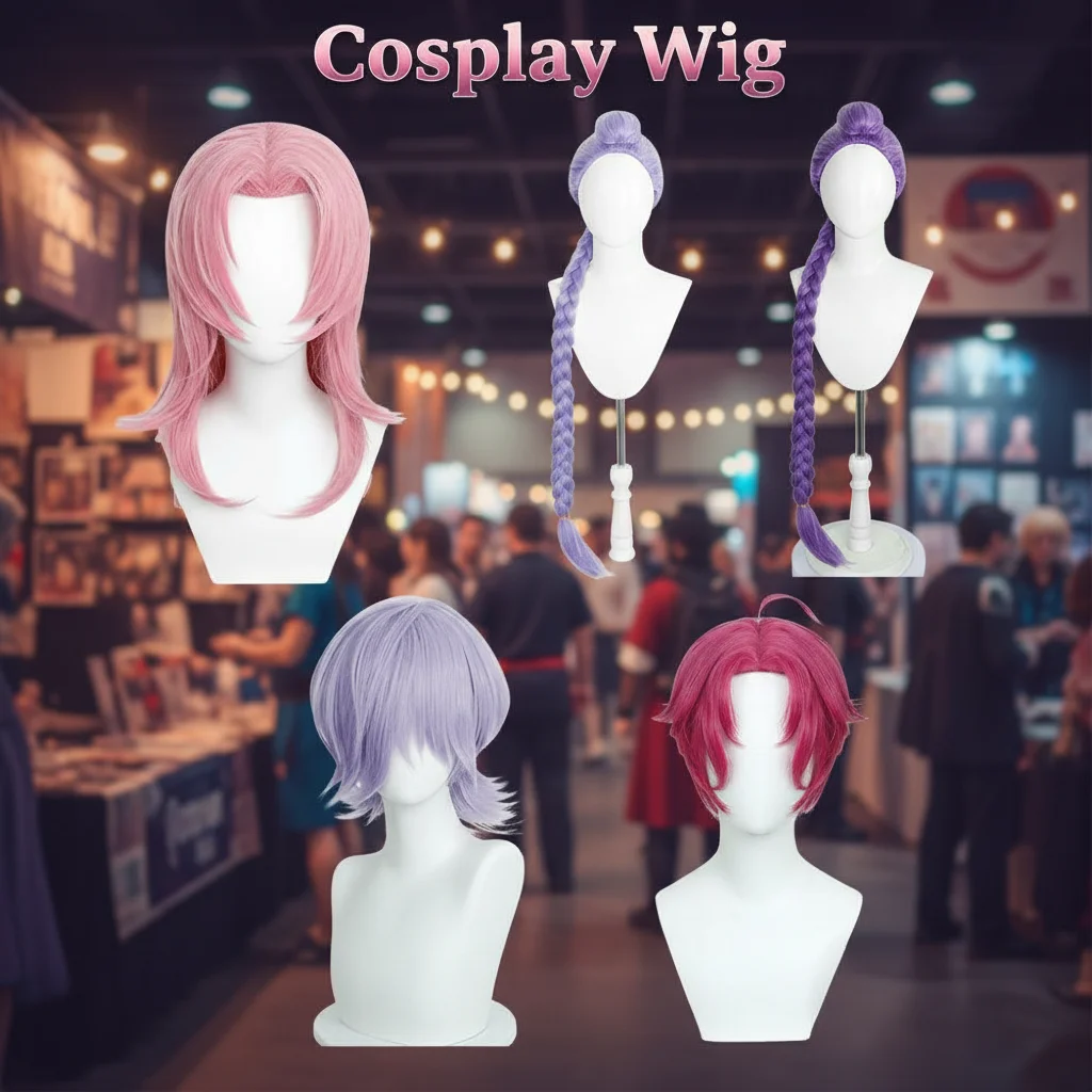 Nowe Świąteczne Peruki Cosplay dla Chłopców i Dziewcząt z Wytrzymałych Syntetycznych Włosów + Czepek pod Perukę