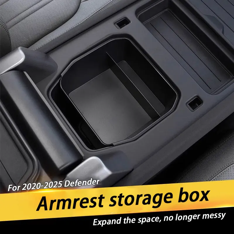 

For Land Rover Defender 90 110 2020-2024 Black Car Central Storage Box Door Phone Glove Armrest Box Storage Box Car Accessories