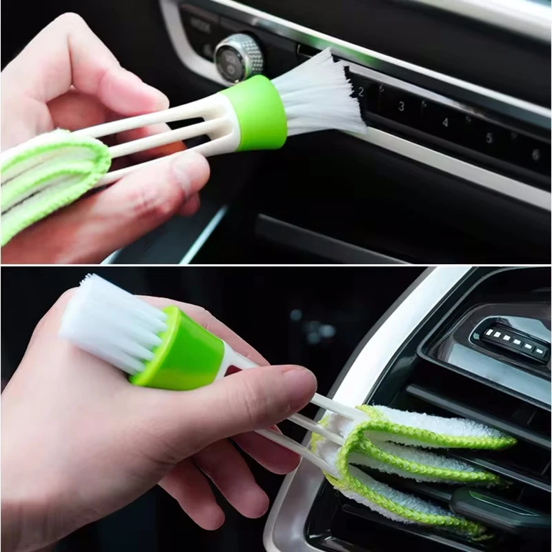 

Car Wash Double Head Brushes Air Vent Cleaning Conditioner Grille Duster Wipe Auto Detailing Cleaner Car Interior Cleaning Tools