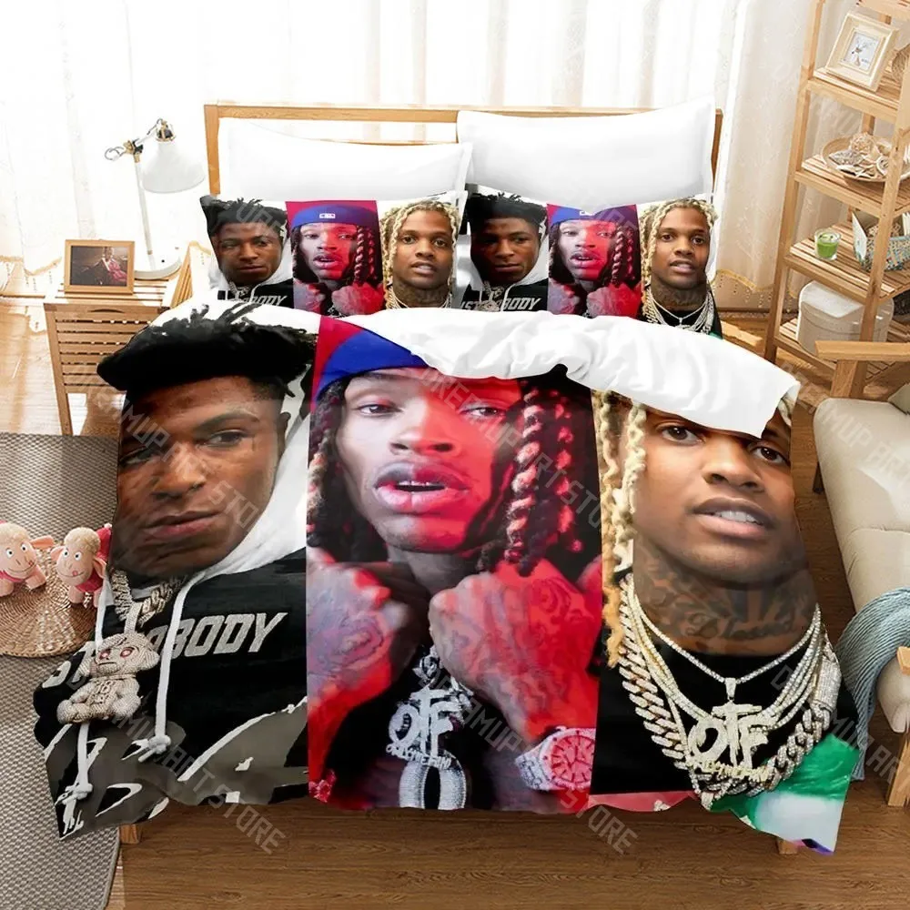 3D Printed Lil Durk Rapper Bedding Set for Boys Girls Duvet Cover Pillowcase Twin Queen King Full Single Double Sizes