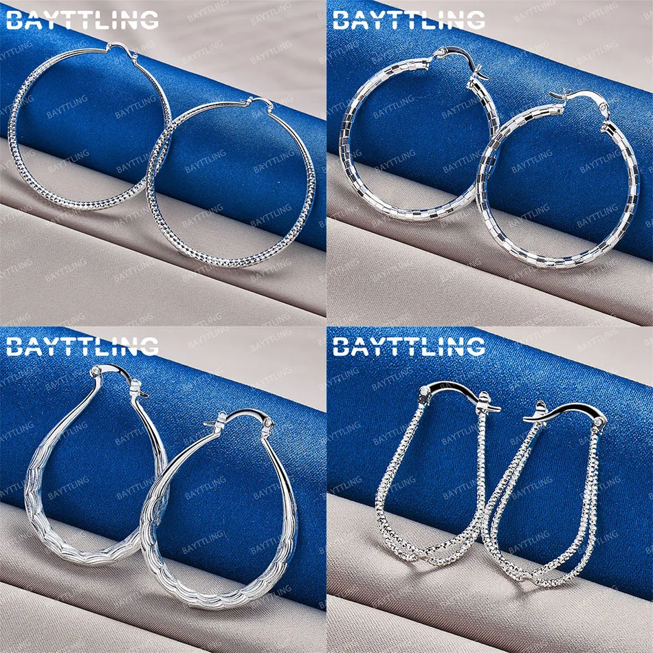 

Charm S925 Sterling Silver Pattern Round Earrings Women Accessories Gift Fashion Luxury Jewelry Wedding