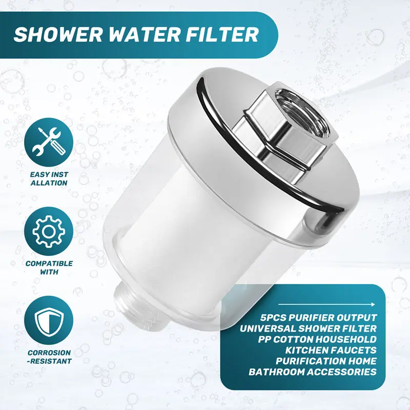 2025 New Purifier Output Universal Shower Filter PP Cotton Household Kitchen Faucets Purification Home Bathroom Accessories