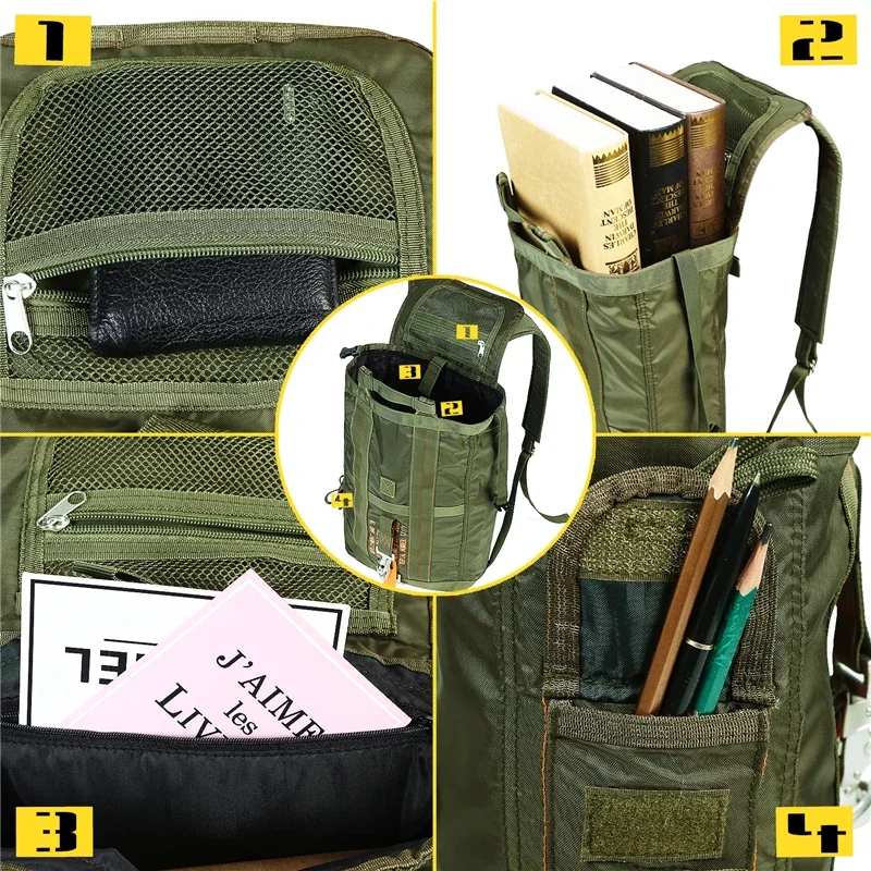 Parachute Bags Camping Backpack Waterproof Hiking Backpack for Men Women Lightweight Travel Backpacks Daypack Outdoor Back Pack