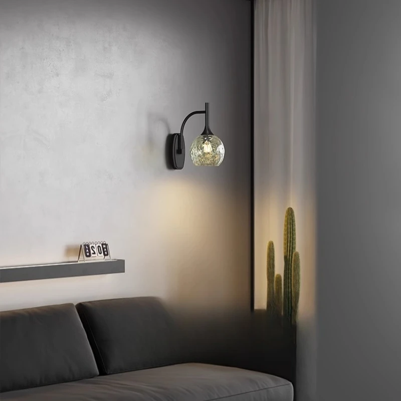 Green Glass Luxury Living Room Wall Lamp Background Wall Bedroom Bedside Corridor Atmosphere