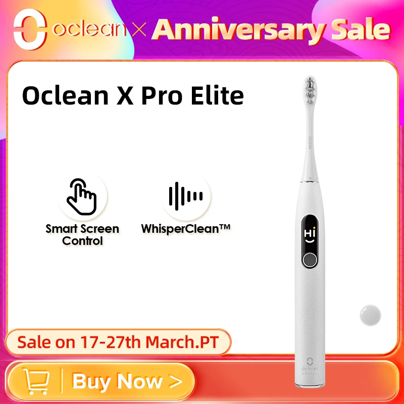 Oclean X Pro Elite  ไฟฟ้า, แปรงสีฟันไฟฟ้าระบบโซนิกอัจฉริยะเสียงเงียบช่วยในแอปแปรง IPX7ฟันขาว