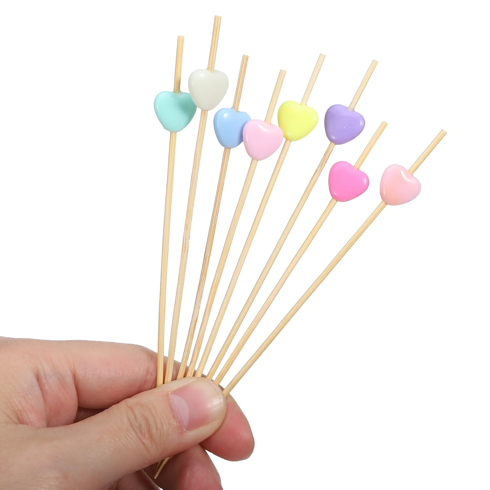 

300Pcs Bamboo Fruit Picks Heart Shaped Cocktail Skewers for Wedding Party Appetizer Decoration Picks Fruit Toothpicks