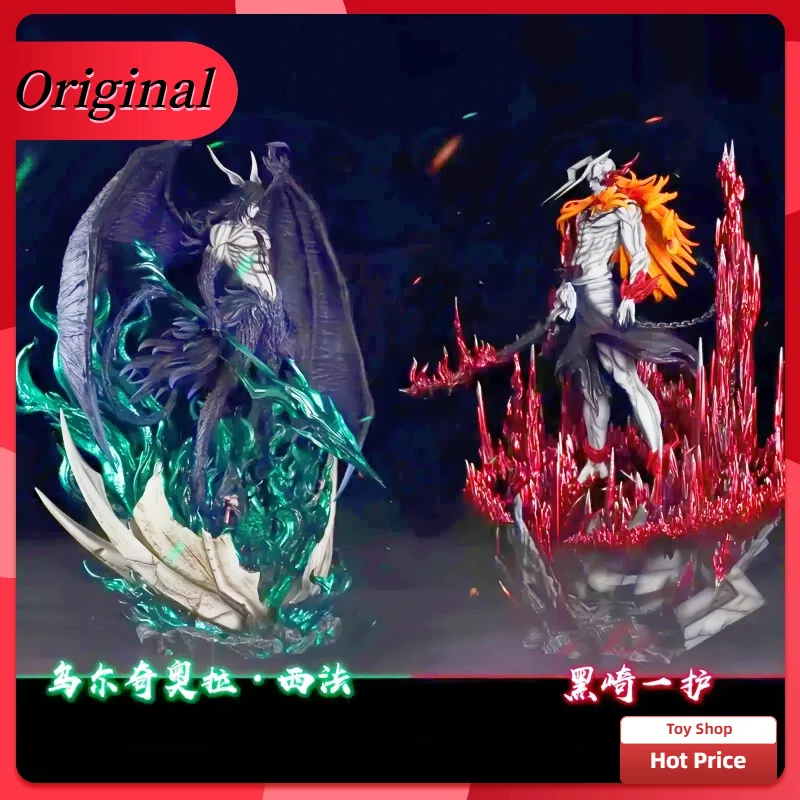 

Genuine Death Rampage Bull Head Blacksaki Ichigo Anime Figure Model Black Wing Second Stage Urquiola Trendy Toy Desktop Ornament