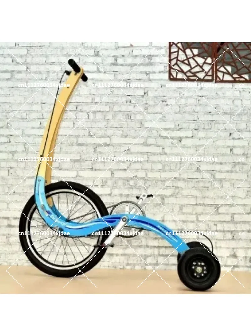 20 Inch Folding Exercise Bike Stand Riding Fitness Half Bicycle with Three Wheels