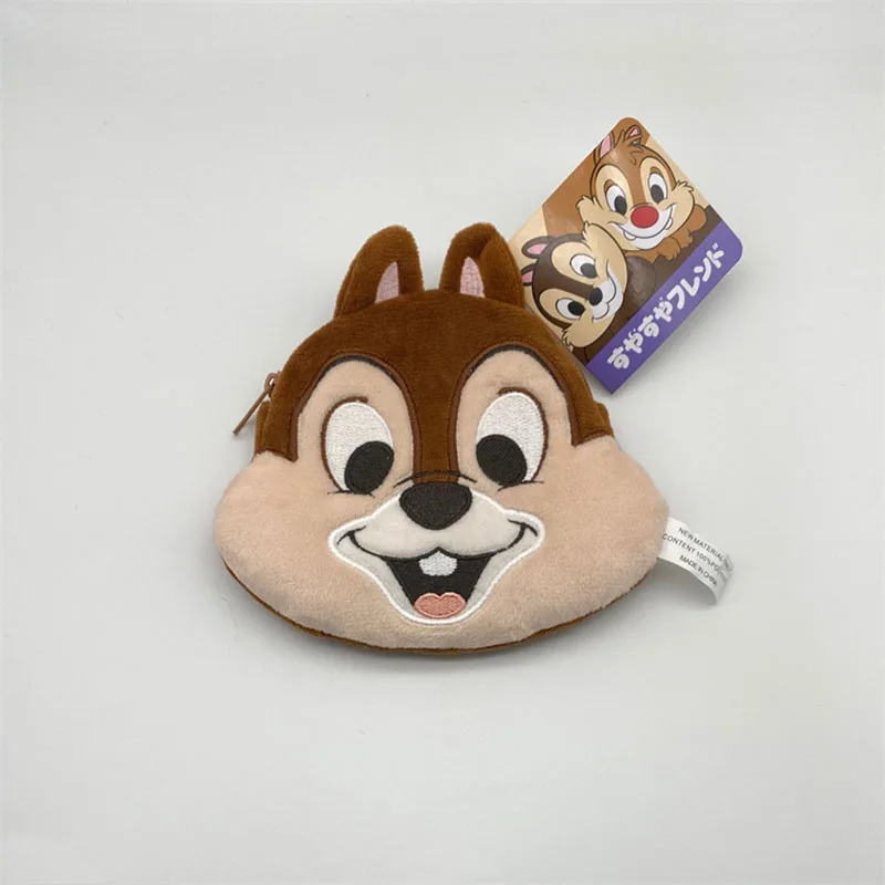 Disney Anime Figure Kawaii Wallet Pendant Chip Dale Cute Animal Girl Heart Coin Purse Couple Headset Key Storage Bag Xmas Gift