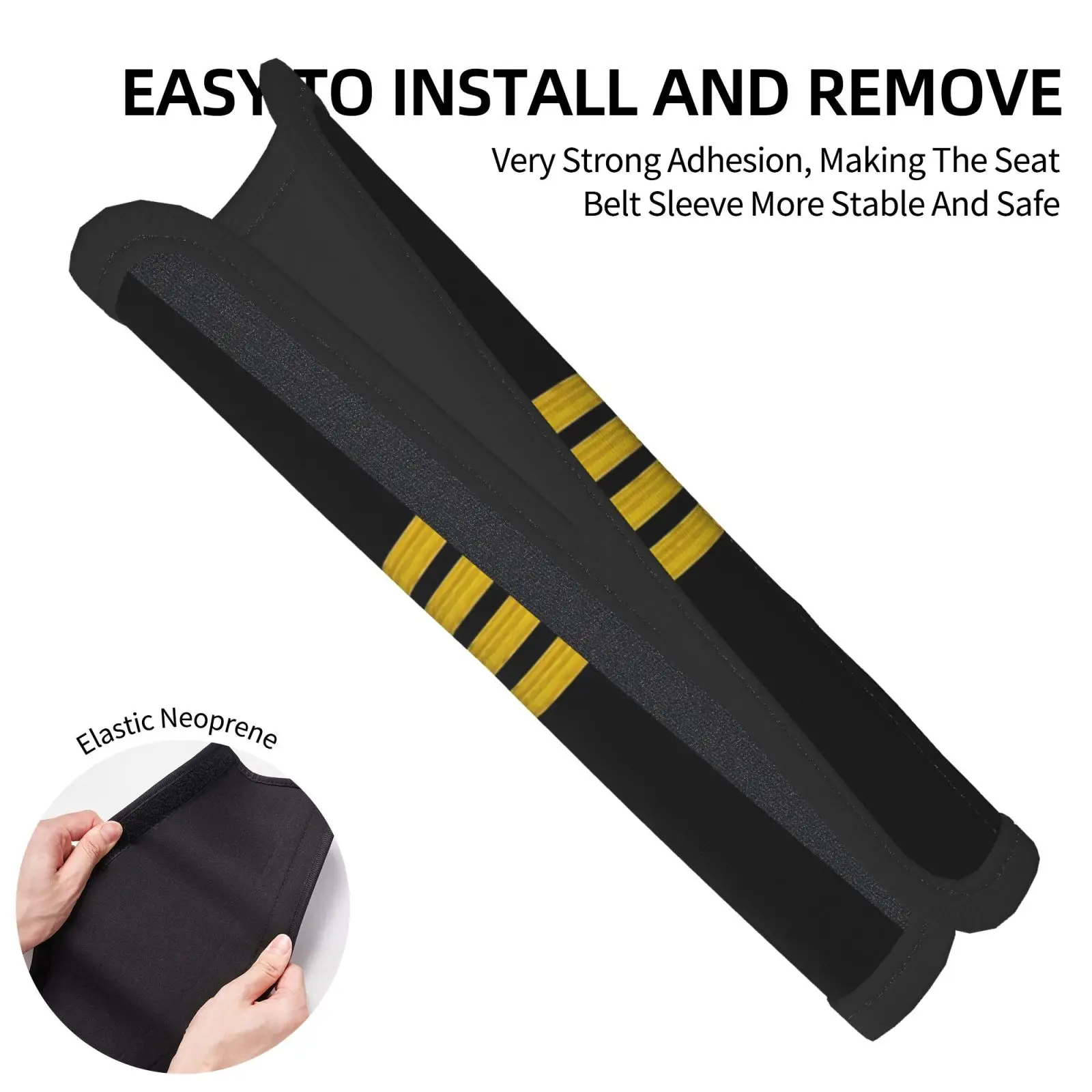 Captain Printed Car Seat Belt Cushion 2-piece Set Shoulder Protection Comfortable Seat Belt Shoulder Strap Luggage Strap