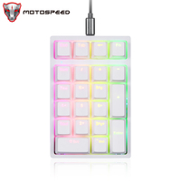 Motospeed K24Pro Mechanical Numeric Keypad White Hot-Swap Wired Keyboard Computer Numpad RGB 21 Keys ABS Keycap For Laptop PC