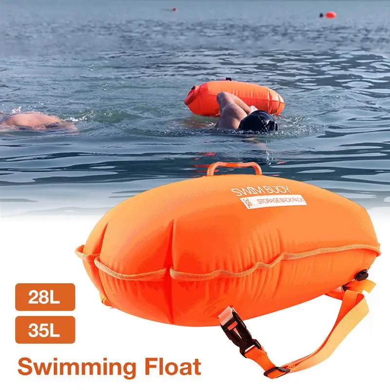 Detachable Waterproof Backpack Storable Adult Swim Buoy Backpack Safe Swimming Training 28L 35L Dual Airbag Safety Swim Floating