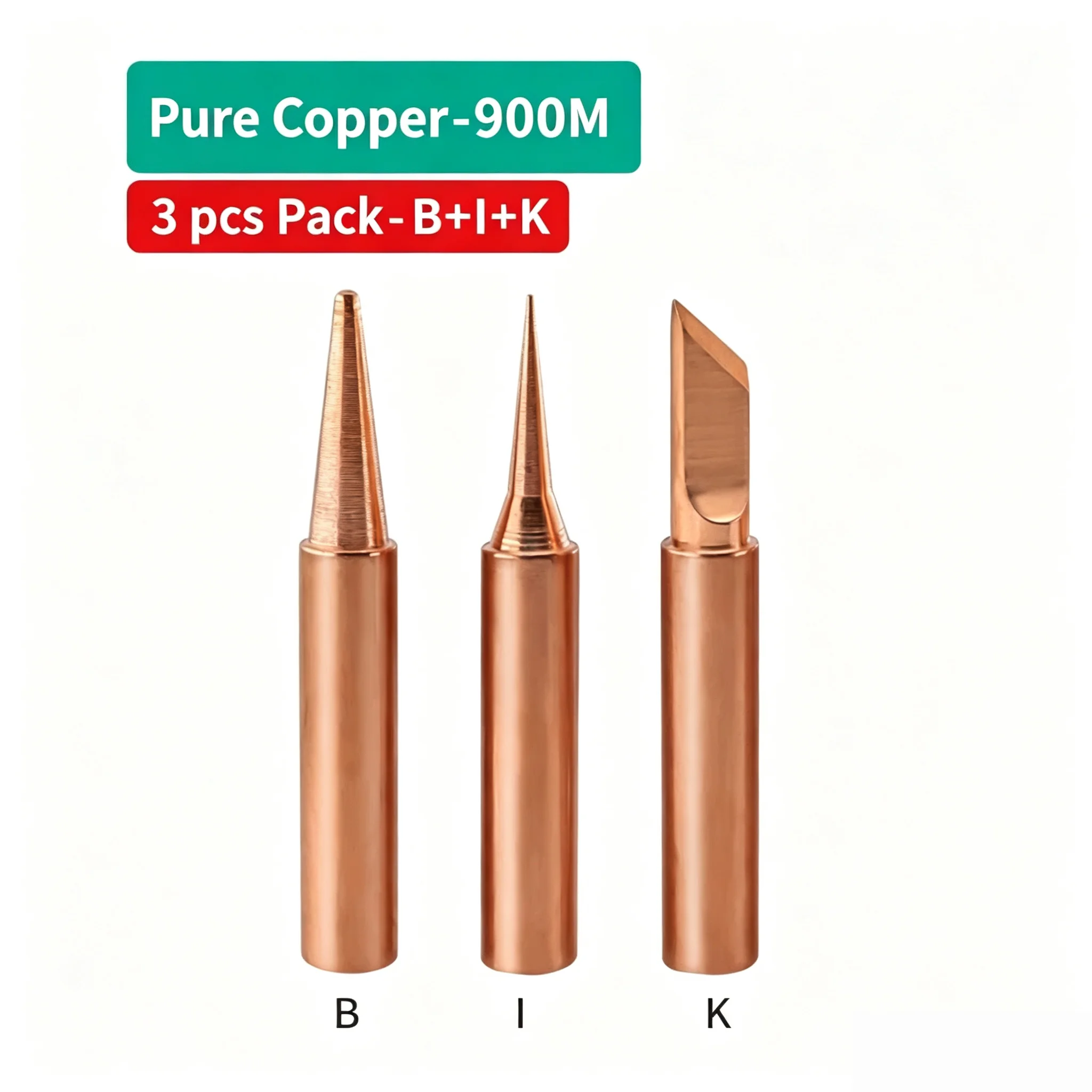 Original Lötkolbenspitze aus Reinkupfer 900M, Lötkolbenkopf-Set mit Innenheizung, blanker Kupfer-Elektrolötkolben, Schweißwerkzeug – Detail 5