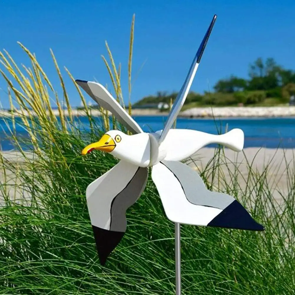 Seagull Windmill Garden Decoration Pinwheels, Decorative Stakes, Wind Turners, Tires, Flying Bird Series