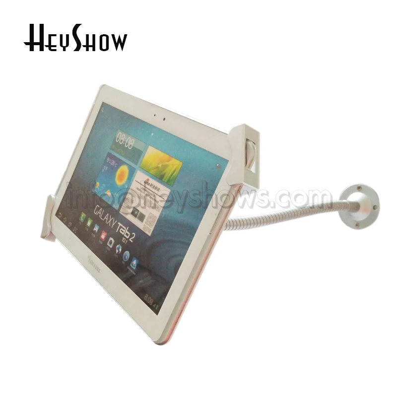 Flexible Metal Tablet Security Stand Base Wall Desk Mount Display Holder for iPad Lock Enclosure For 7-10.5\