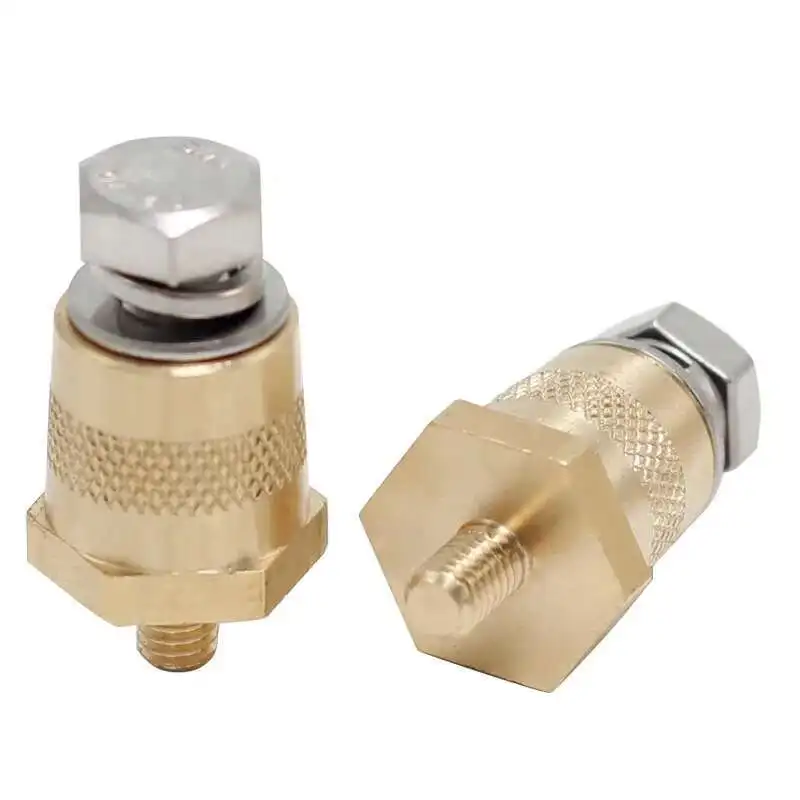 

Pole Brass M6 Thread Positive Negative Battery Post Connector Terminal Adapter 1Pair