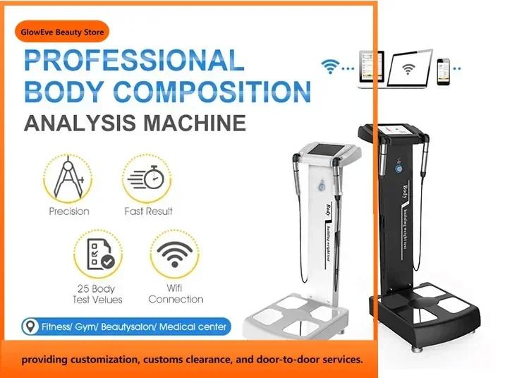 

Professional Body Composition Analysis Machine Bmi Body Analyzer Weight Test Fat Composition With HP Color Printer