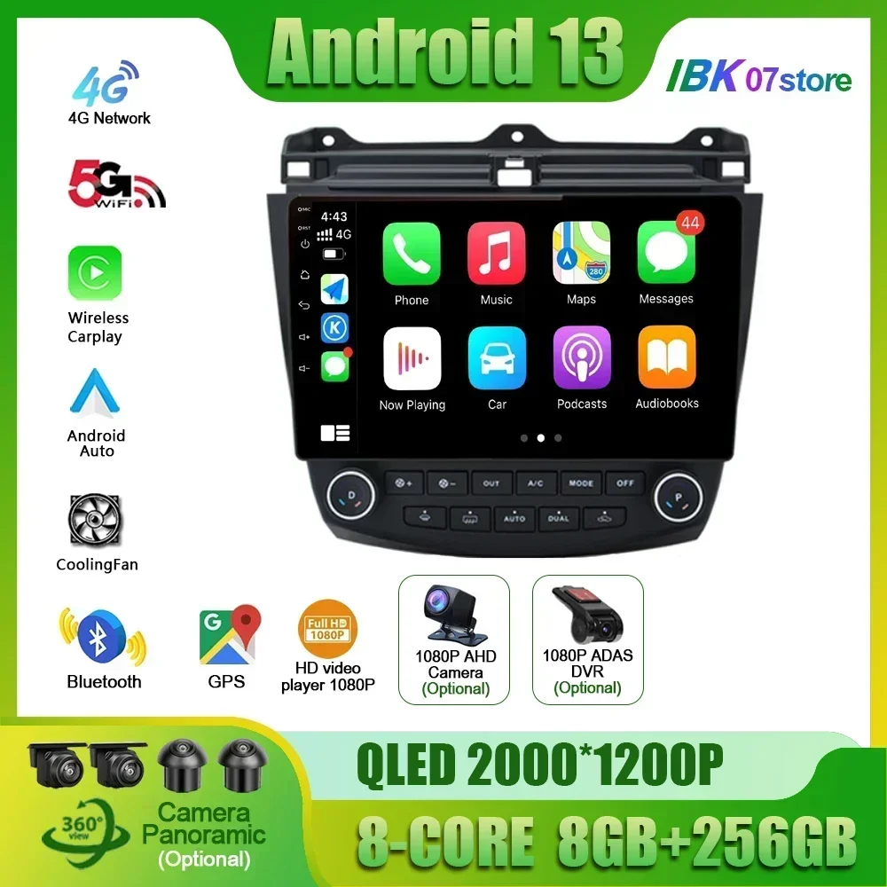 

Android 13 For Honda Accord 7 2003-2008 Car Radio Multimedia Screen Navigation 4G GPS Wireless CarPlay Stereo