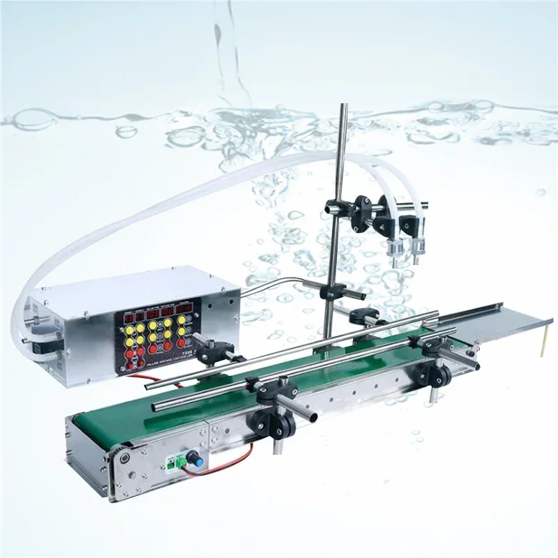 

Electric Liquid Filling Machine 10-100ml For Liquid Perfume Water Juice Essential Oil Filling Machine With Conveyor Belt