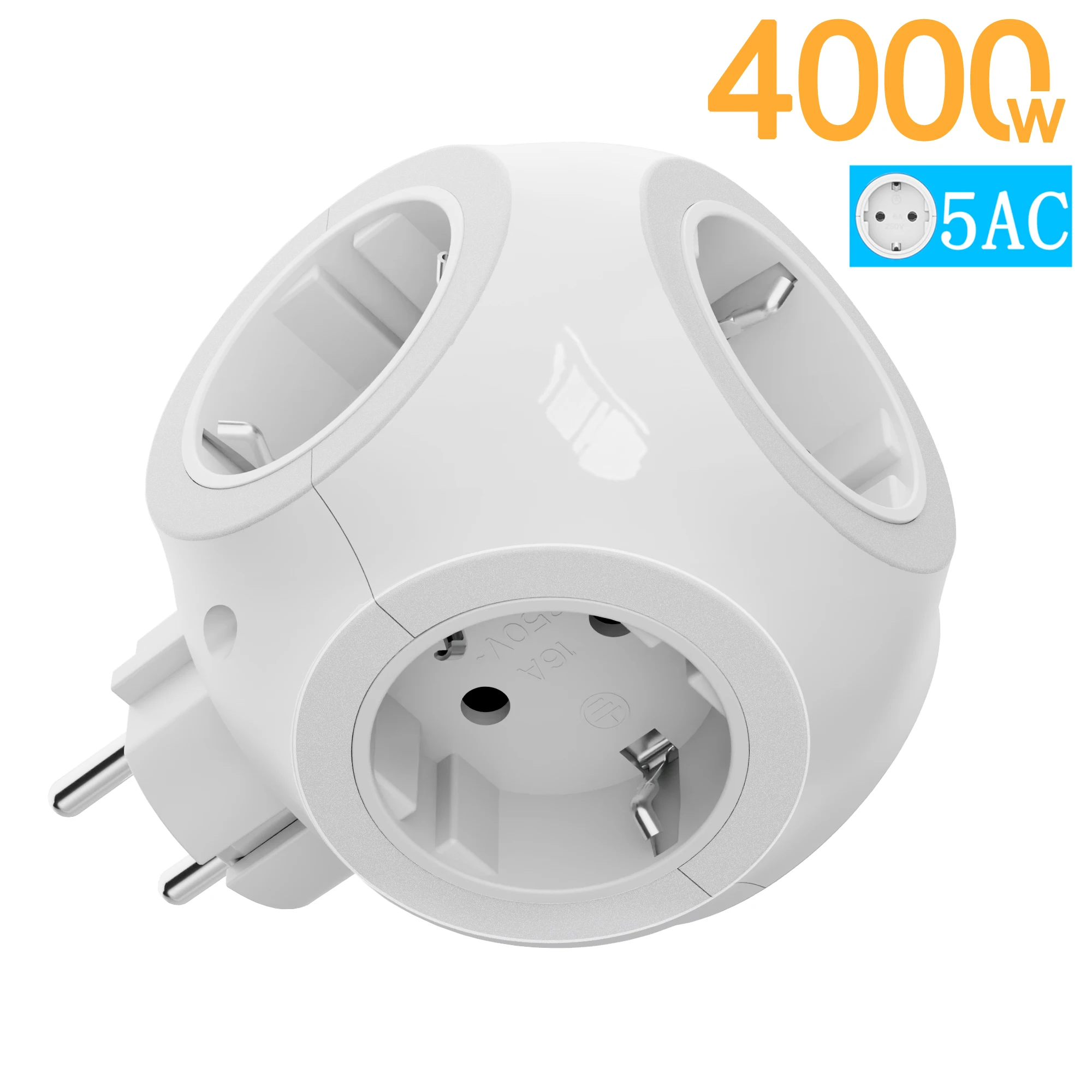 

5 в 1 европейская вилка, удлинитель 5 переменного тока, многофункциональная настенная розетка 4000 Вт, европейская стандартная электрическая розетка для спальни, кухни на открытом воздухе и т. д.