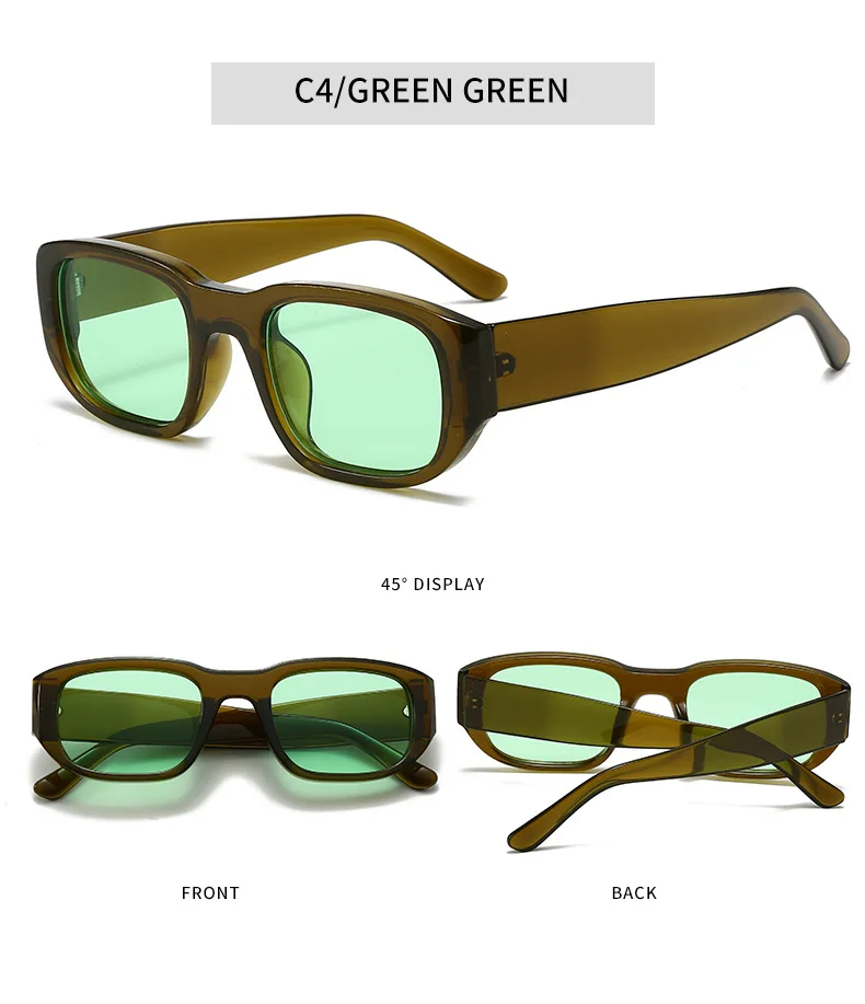 BOYSEEN Rechteckige orangefarbene Sonnenbrille Strandsonnenbrille Herren-Sonnenbrille im Hip-Hop-Stil – Detail 12