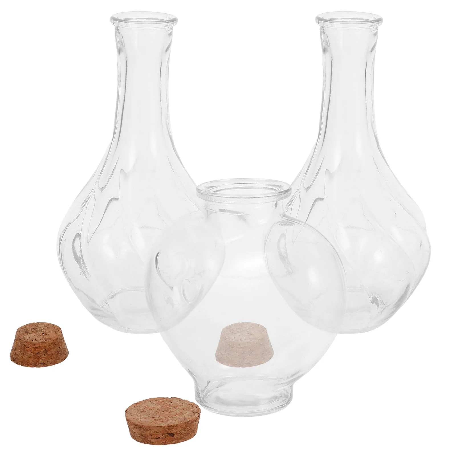 

3Pcs Glass Sand Ceremony Bottle Set Wedding Keepsake Jars Heart Shaped Decorative Wishing Containers Unity Symbol Unbreakable