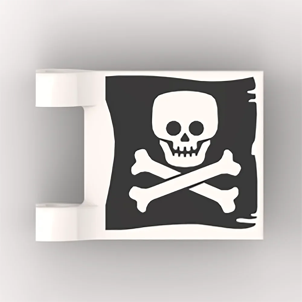 MOC ของเล่นอิฐ Pirate Flag Building Blocks ชุดสําหรับเด็ก, 2525 ชิ้น, Jolly Roger พร้อมข้ามสีดํา Cannons