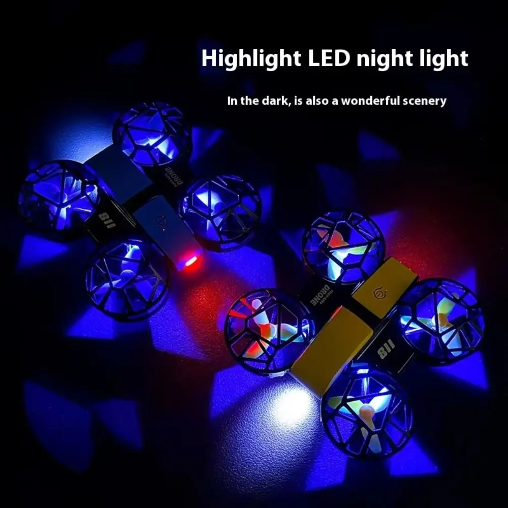 Flying Mini Remote Control Aircraft with Light Rechargeable Rotation Remote Control Drone 360° Rotation Portable