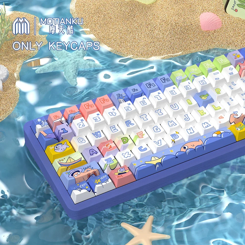 

Wonderful Ocean Original Theme Keycaps Cherry Profile Personalized Keycap For Mechanical Keyboard with 7U and ISO keys