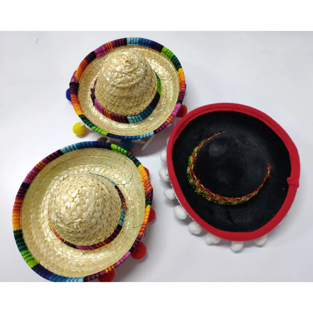 

4Pcs Non-Deformation Sombrero Headwear for Fun Photo Atmosphere and Party Bags Mexican Hat Headband Sombrero Headwear