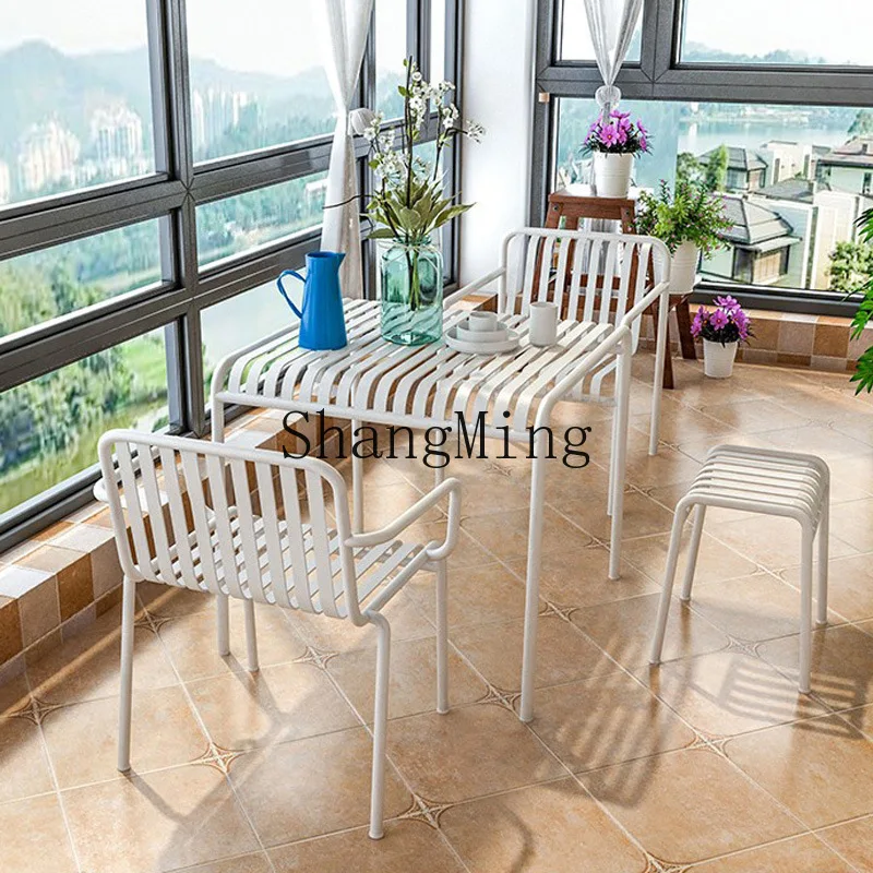 

ZYY courtyard outdoor table and chair set garden outdoor furniture color leisure courtyard balcony dining table and chairs