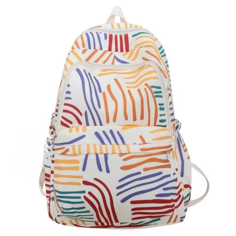 

Fashion Stripe Laptop School Bag Oxford Korean Style College Stripe Backpack Waterproof Large Capacity Ins Shoulder Bag Outdoor