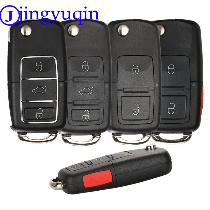 jingyuqin Remote Key Shell Flip Folding Car Key For VW Volkswagen MK4 Bora Golf 4 5 6 Passat Polo Bora Touran HU66 Blade