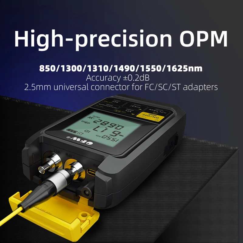 Optical Power Meter 4-in-1 Rechargeable Battery Visual Fault Locator Cable Tester 5km 20km 30km VFL DIY for Fiber Optic Testing