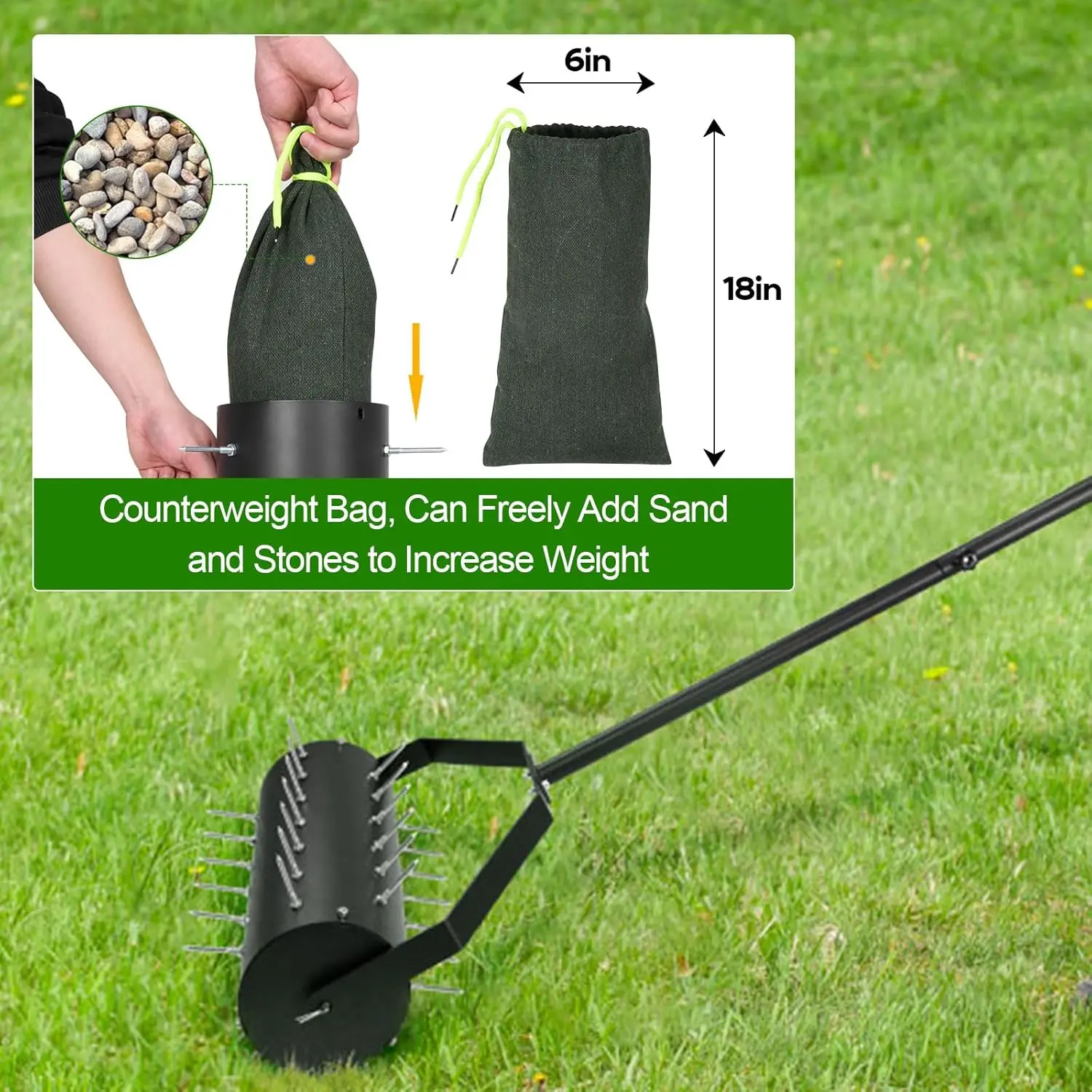 18-inch Rolling Lawn Aerator Tool, 50