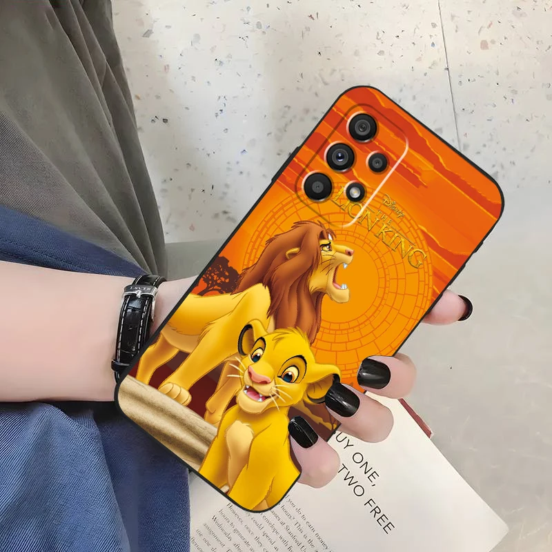 The Lion King Disney casing ponsel Samsung, untuk Samsung A53 A52 A33 A32 A51 A71 A21S A13 A73 A50 A22 A23 A03 A72 A54 A12 5G hitam Funda