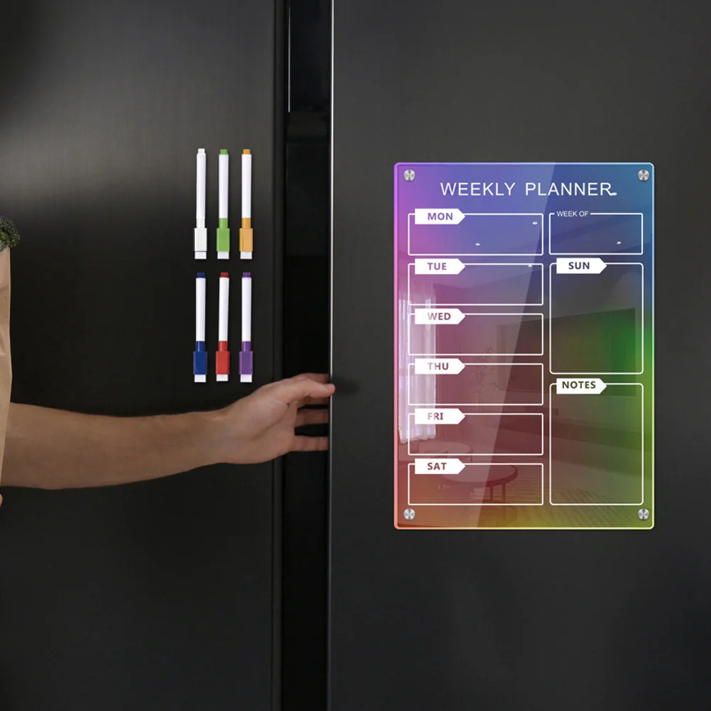 

1 set 1 Set Acrylic Magnetic Memo Board Erasable Dry Erase To Do List Planner For Fridge Wall Organizer Daily Schedule Board
