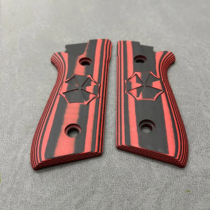 CTG G10-grepen voor Taurus PT92 getextureerde rood/zwarte kleur